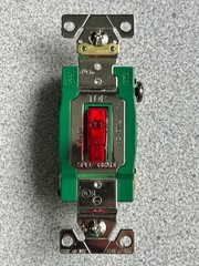 NEW EATON 3032PL RED PILOT LIGHT TOGGLE SWITCH 2 POLE 30A 120-277VAC SPEC GRADE