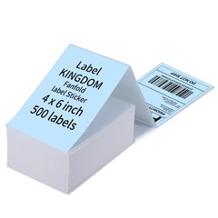 Thermal Label Printer , 4″x 6″ 500-Fanfold Blue Stickers for Polono, Phomemo …