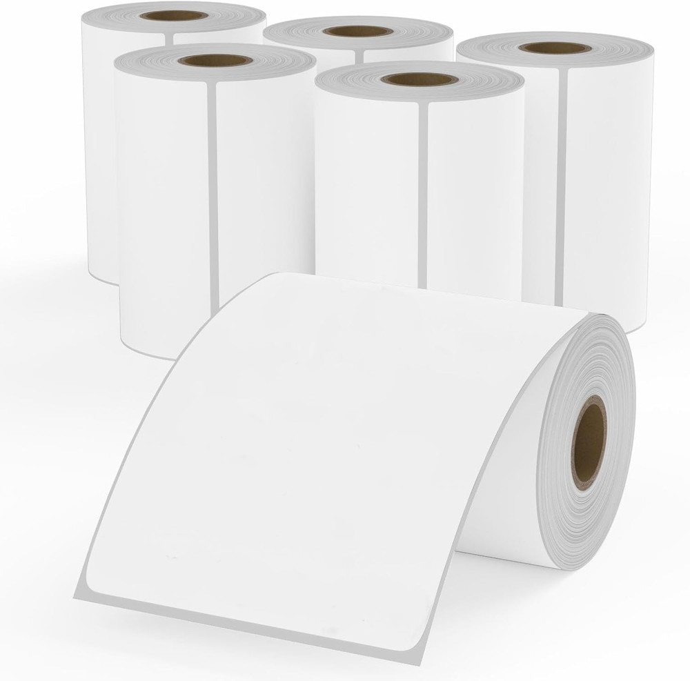 4X6 Blank Direct Thermal Shipping Labels, 250 Labels per Roll, 6 Rolls, 1500 Lab