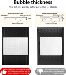 Pack of 100 Self-Seal 4×7 Inch Black Bubble Envelopes – Shock-Absorbing Layer