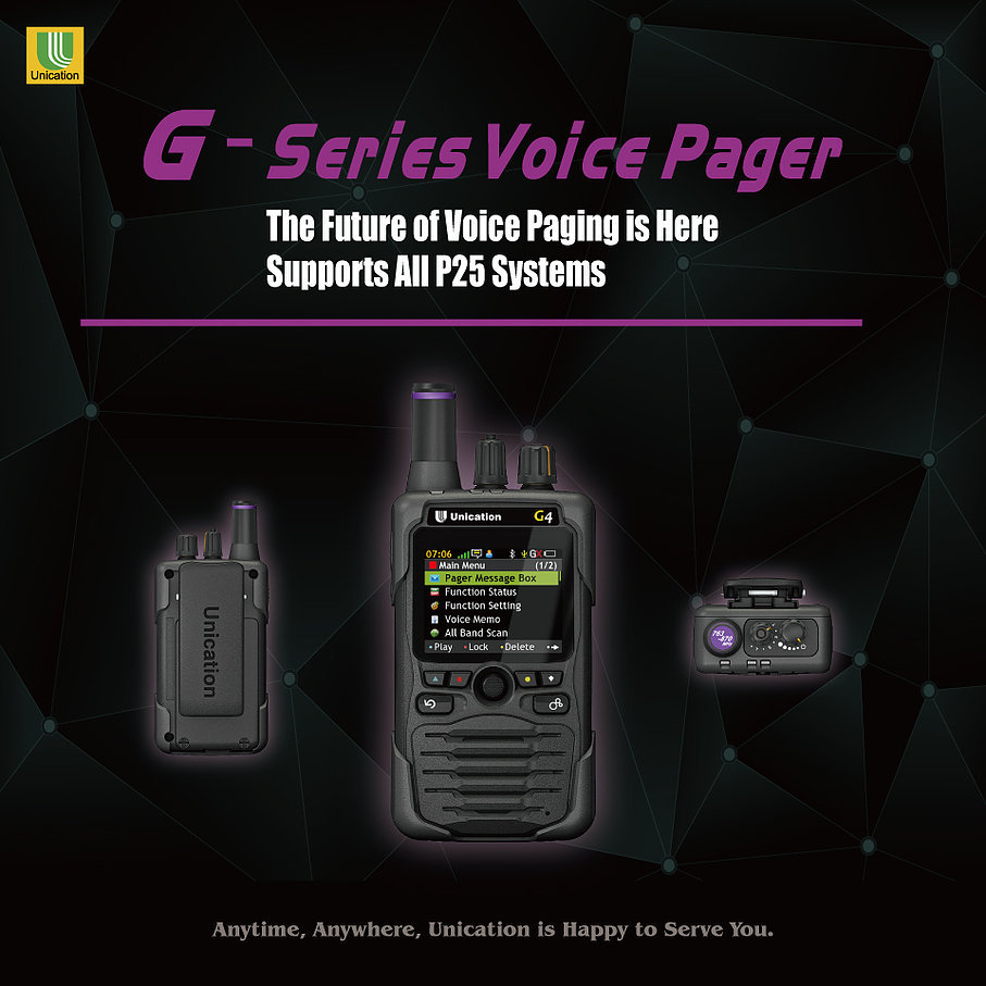 UNICATION G4 7/800Mhz P25 DIGITAL PAGER RECEIVER SCANNER MINITOR 5 V VI 6 APX