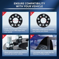 2Pcs 1″ Hub Centric Wheel Spacers 5×4.75 87.1mm M12x1.5 Chevy Corvette Camaro