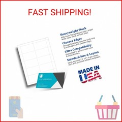 Heavyweight White Blank Business Card Paper – 20 Sheets / 200 Business Cards – 8