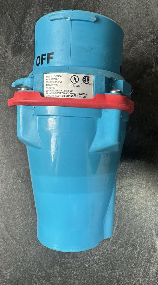 MELTRIC 63-68043 Inlet/Plug DSN60, 60A, 3P+G, 480VAC 20HP Type 4X