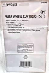 6 PC Wire Wheel Brush Cup Assortment Crimped Steel 1/4″ Shank Drills Rust Scale