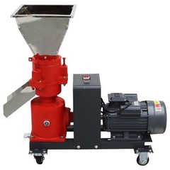 6mm Sheep/Pig Feed Pellet Mill Machine with Stainless Square Hopper 3Roller 220V