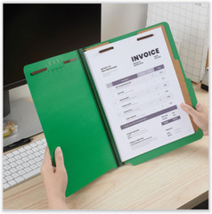 Universal 10302 Pressboard Classification Folders, Letter, Green