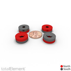 5/8 x 1/4 Inch Strong Neodymium Countersunk Ring Magnets N52 (10 Pack)