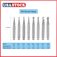 Dental Tungsten Steel Carbide Round Burs RA for Slow Low Speed Handpiece