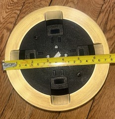 Wiremold 861QTCBS 861 Series BRASS Floor Box Outlet Quad Wood/Raised NEW! EB
