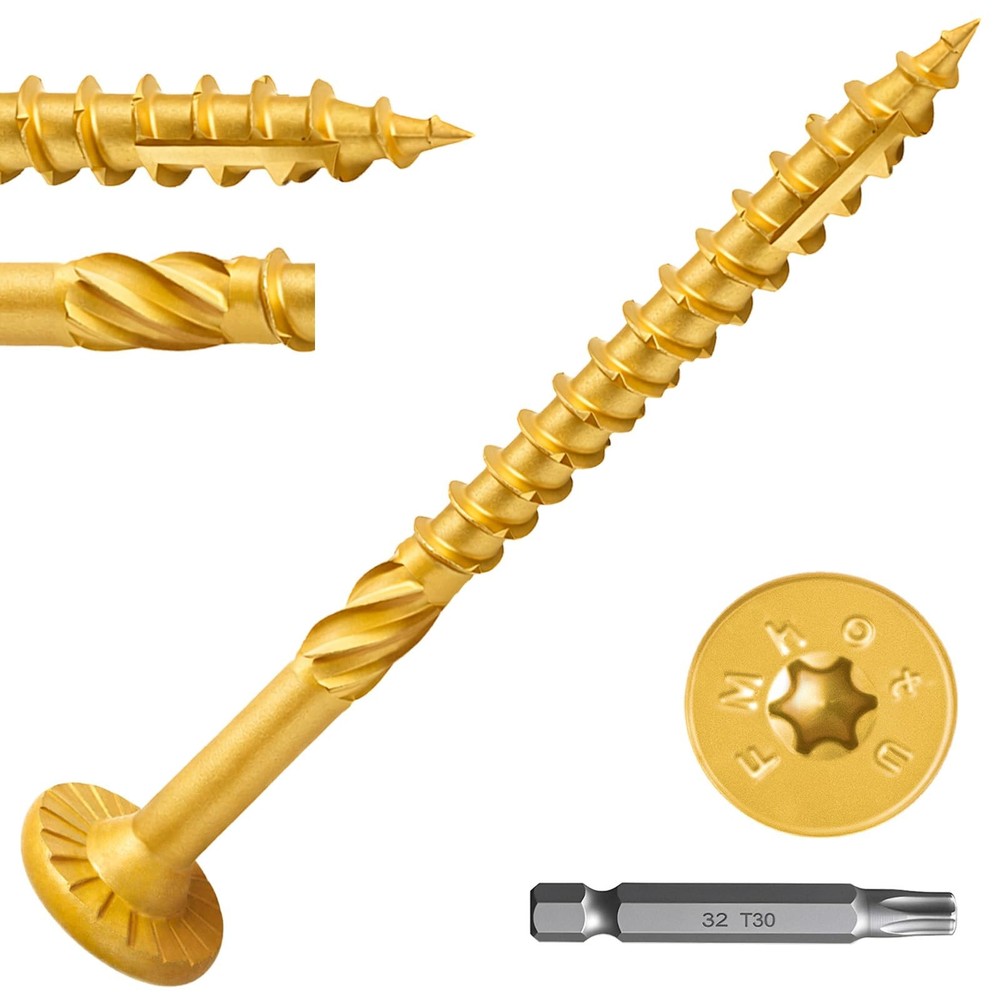 #14 x 3 Inch Wood Structural Lag Screws 54Pcs Star Drive Decking Wood Screws,…