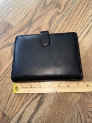 VTG Franklin Covey Black Compact Full Grain Nappa Genuine Leather 6 ring USA