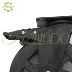 4 Pcs 6-Inch Polyurethane Casters With Brake Included 2 × Hardware Kits Black