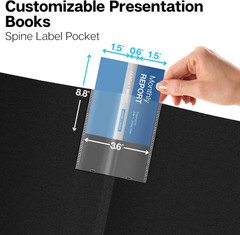 11X14 Binder with Sleeves (Black), 24 Pockets Display 48 Pages, Large Folder wit