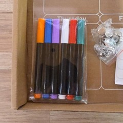 Weekly Monthly Magnetic Calendar for Fridge w/ Magnetic Markers 16×12 inch