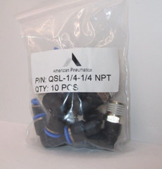 QSL-1/4-1/4 NPT Pneumatic Fitting American Pneumatics 10 pcs bag FAST SHIPPING