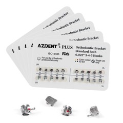 10X AZDENT Plus Dental Orthodontic Brackets Braces Roth.022 Hook 3 4 5 Mesh Base