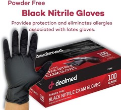 Black Nitrile Exam Gloves – Disposable Multi-Purpose Use Medical Gloves Use f…