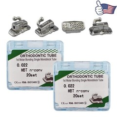 20sets Dental Orthodontic Buccal Tubes Molar Tube MBT Roth 022 1st 2nd Bondable