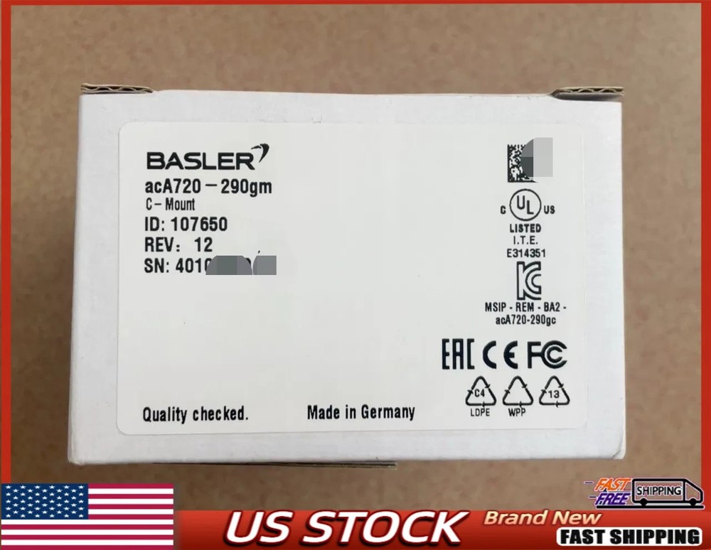 acA720-290GM Basler Industrial Camera NEW SEALED US Stock Fast Delivery