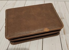 VTG Franklin Covey Brown Full-Grain Leather 2-Zipper Wallet Binder – RARE