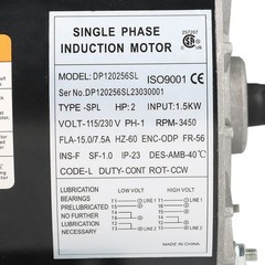 2 HP SPL Compressor Duty Electric Motor 3450 RPM 56 Frame 5/8″ Shaft 115/230 V