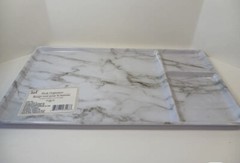 Jot Corner Office Melamine Style Marble Gray Desk Organizer 12.5x7Inches