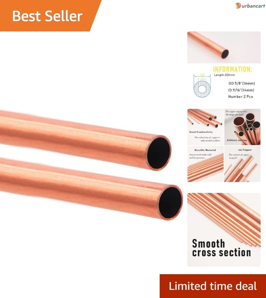 Pure Copper Tubing Kit – 5/8″ OD, 12″ Length, 2 Pcs for Refrigeration, Jewelr…
