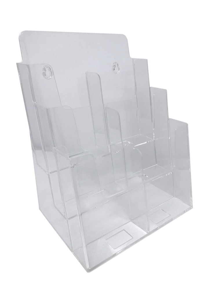 Dazzling Displays Clear Acrylic 3-Tier Brochure Holder 8.5″w or 4″w Literature