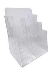 Dazzling Displays Clear Acrylic 3-Tier Brochure Holder 8.5″w or 4″w Literature