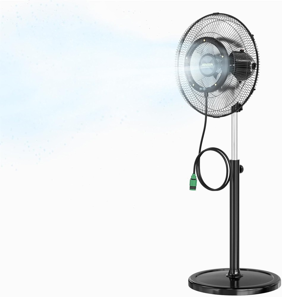 18 inch Misting Fan, Industrial Mister Cooling Fan, 4 Speeds Floor Standing Fan