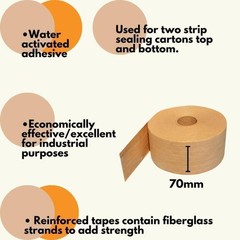 5.5 Mil Paper Kraft Tape 2.75 Inch x 150 Yards Wolverine Tape 20 Rls