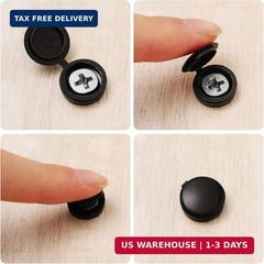 Hotop 100 Pieces Hinged Screw Cover Caps Plastic Shutter Fold Screw Snap Covers