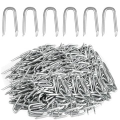 300 pcs Wire Staples, Fence Stapless, Steel U Nails for Fencing, U Shaped Wir…