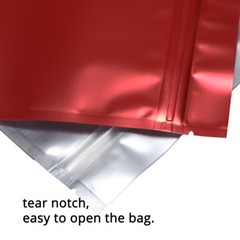 Assorted Size Frosted Clear Front Matte Red Back Foil Mylar Zip Seal Bags R03