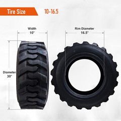 10-16.5 Skid Steer Tires 10 Ply 10×16.5 SKS Heavy Duty Deep Tread Tubeless NHS