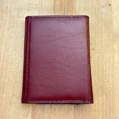 Vintage Genuine Red Brown Leather Personal Wallet Notepad Address Book, 4″