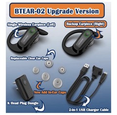 SAMCOM BTEAT-02 Wireless Earpiece with 2 Pin Dongle for FPCN30A/FPCN10A Radios