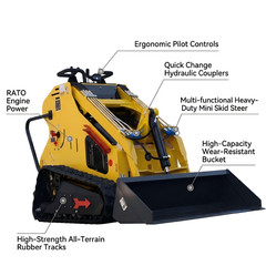 Mini Skid Steer Loader15 hp Hydraulic System Electric Start B&S ENGINE heat sink