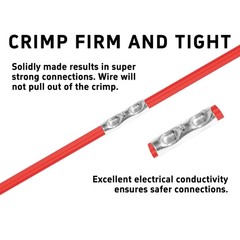 100Pcs 22-18 AWG Non Insulated Butt Connectors, Seamless Bare Copper Crimp Termi