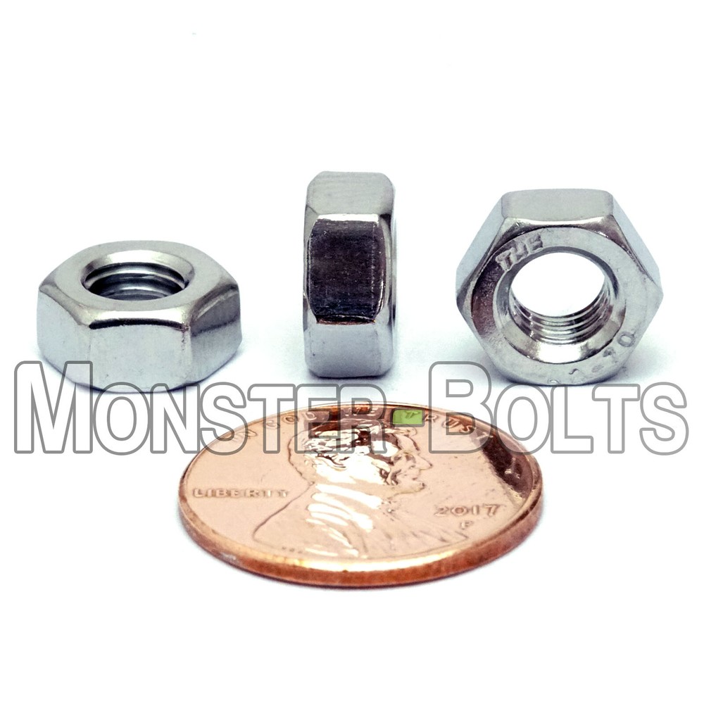 M6 – 1.0 Metric Hex Nuts, A2 / 18-8 Stainless Steel DIN 934, Coarse Thread