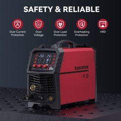 ARCCAPTAIN MIG Welder 250A 6 in 1 Aluminum LED Display Gas/Gasless MIG/Stick/TIG