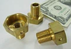 Lot 10 KDS Controls Brass Hex Probe Housing 1/4″ NPT x 1/8″ NPT Bushings Sensors