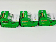 6-Rolls Scotch Magic Tape in Dispenser, 3/4 x 300 Inches, Matte Clear.
