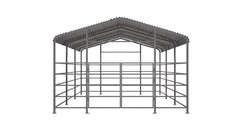 13x20ft Galvanized Heavy-Duty Livestock Shelter Metal Barn for Cattle Horse Goat