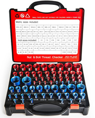 Nut and Bolt Thread Checker Kit 66Piece SAE Metric Thread Gauge Precision-Cut