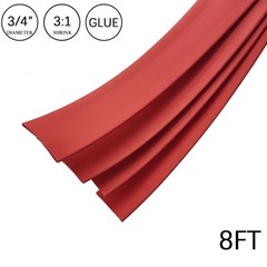 3:1 Heat Shrink Tube – 3/4″ Red Dual Wall Marine Adhesive Glue Lined Waterproof