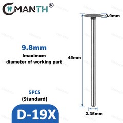 Dental Low Diamond Bur Teeth Polishing For Low Speed Handpiece HP Dia.2.35mm 5Pc