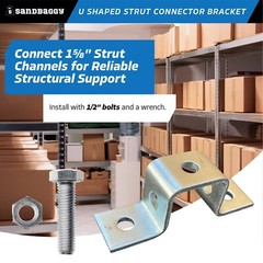 Sandbaggy Galvanized U Shaped Strut Connector Bracket – 5 Hole