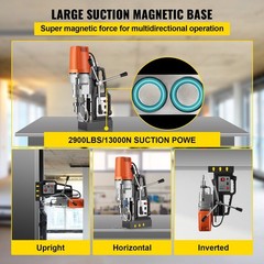 Industrial Grade 1550W Magnetic Drill 850RPM 2in Cap 13000N Magnetism